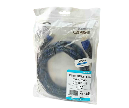 [CAP1239] CABLE HDMI CAPSYS MALE/MALE 3M