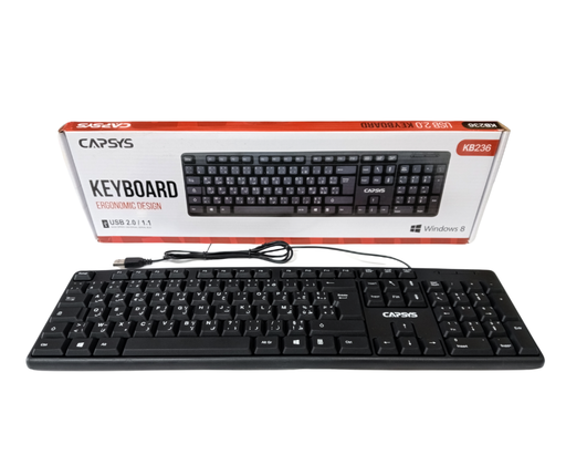 [KB236] CLAVIER CAPSUS NOIR USB KB236