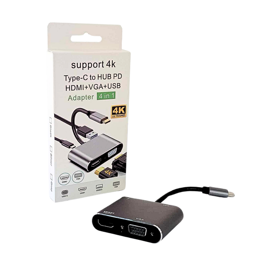 [ADTYPC] ADAPTATEUR 4IN1 TYPE C TO HDMI+VGA+USB