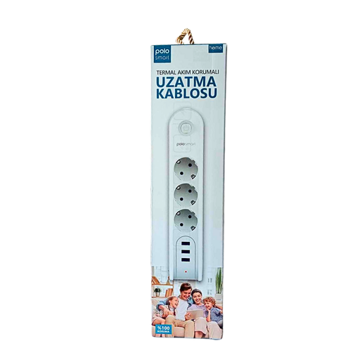 [POLOSMART] RALLONGE POLO SMART 3 PORT +3 PORT USB 2M