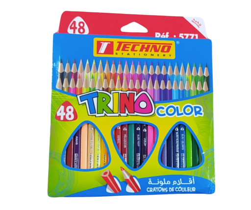 [TE5771] CRAYONS COULEURS TECHNO TRINO 48PCS 