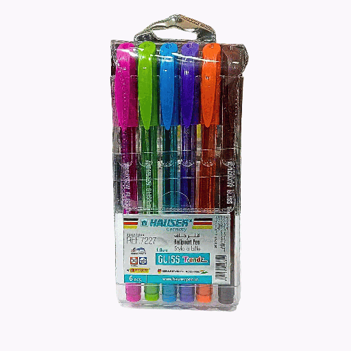 [HA7227] STYLO A BILLE HAUSER GLISS  POCHETTE DE 6 1MM 