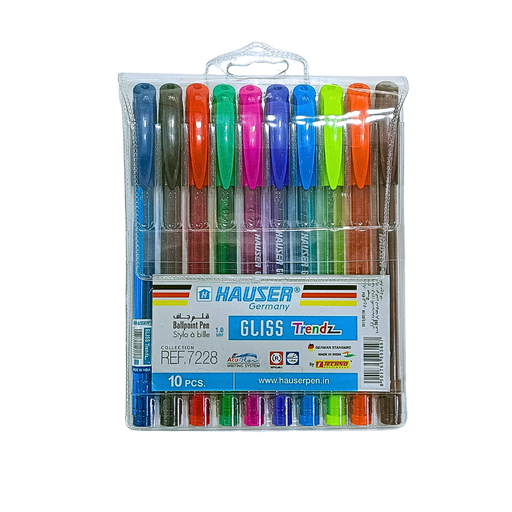 [HA7228] STYLO A BILLE HAUSER GLISS  POCHETTE DE 10 1MM
