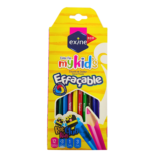 [IS01025] CRAYON COULEURS EXINE GM 12 PCS EFFACABLE 