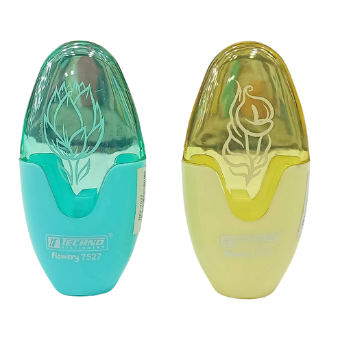 [TE7527] TAILLE CRAYON TECHNO 1 TROU FLOWERY TE7527