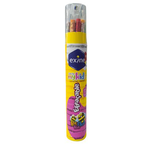 [IS01022] CRAYONS COULEURS EXINE EFFACABLE BOITE DE 12 PCS 