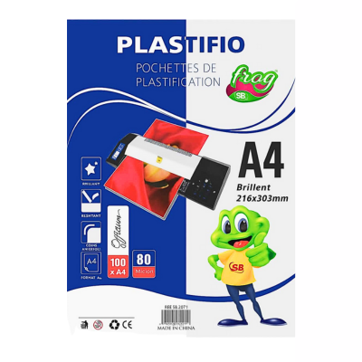 [SB2021] POCHETTE PLASTIFICATION FROG A4 80 MIC SB2021