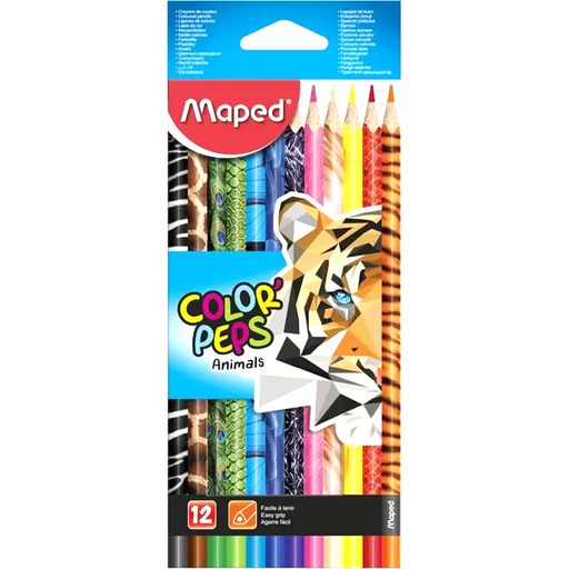 [MA832212] CRAYONS COULEUR MAPED ANIMALS