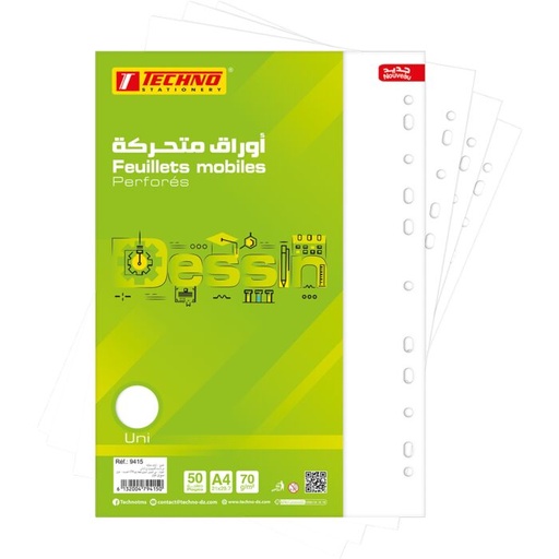 [TE9415] FEUILLES MOBILES DESSIN TECHNO 70 GRM TE9415